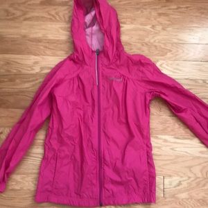 Hot pink rain jacket